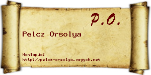 Pelcz Orsolya névjegykártya